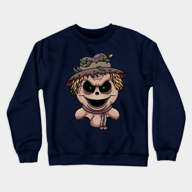 Evil Scarecrow Face Crewneck Sweatshirt by TheMaskedTooner